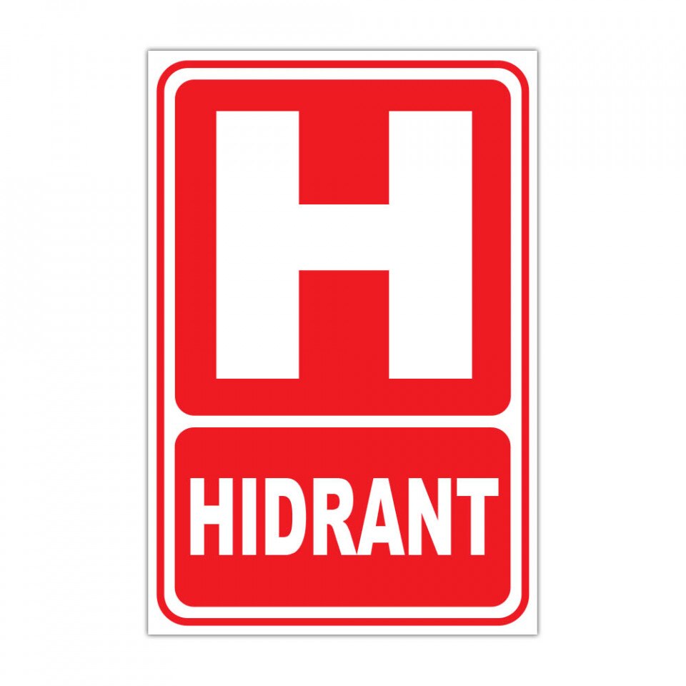 Panou Indicator PVC 4mm "Hidrant H" — 20×30cm