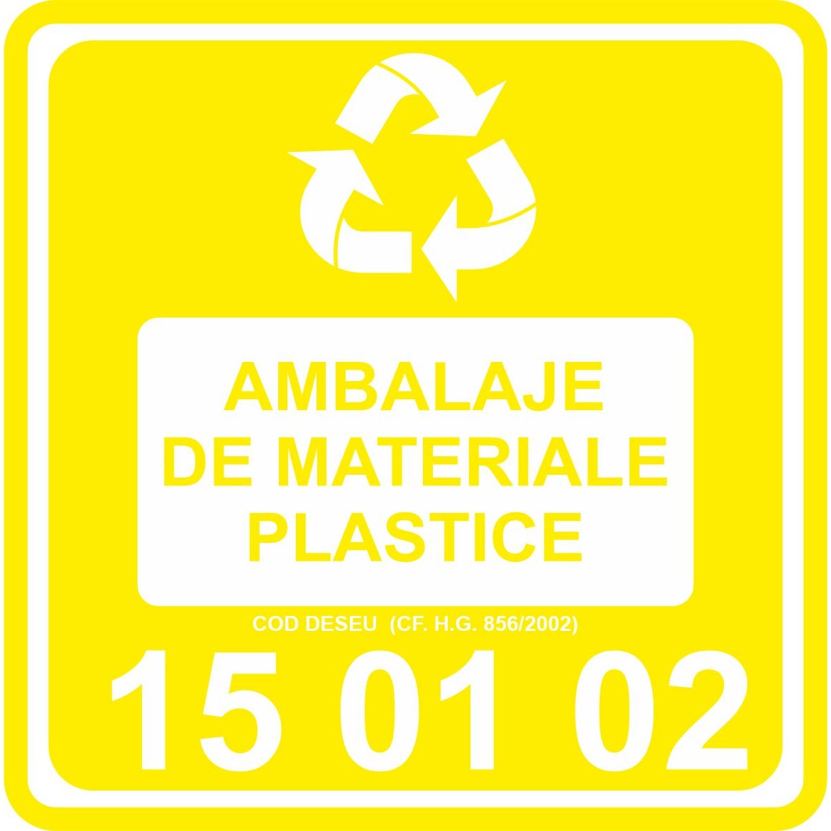 Set 6 Etichete "SET COMPLET RECICLARE - hartie / plastic / menajer" — 10×10cm