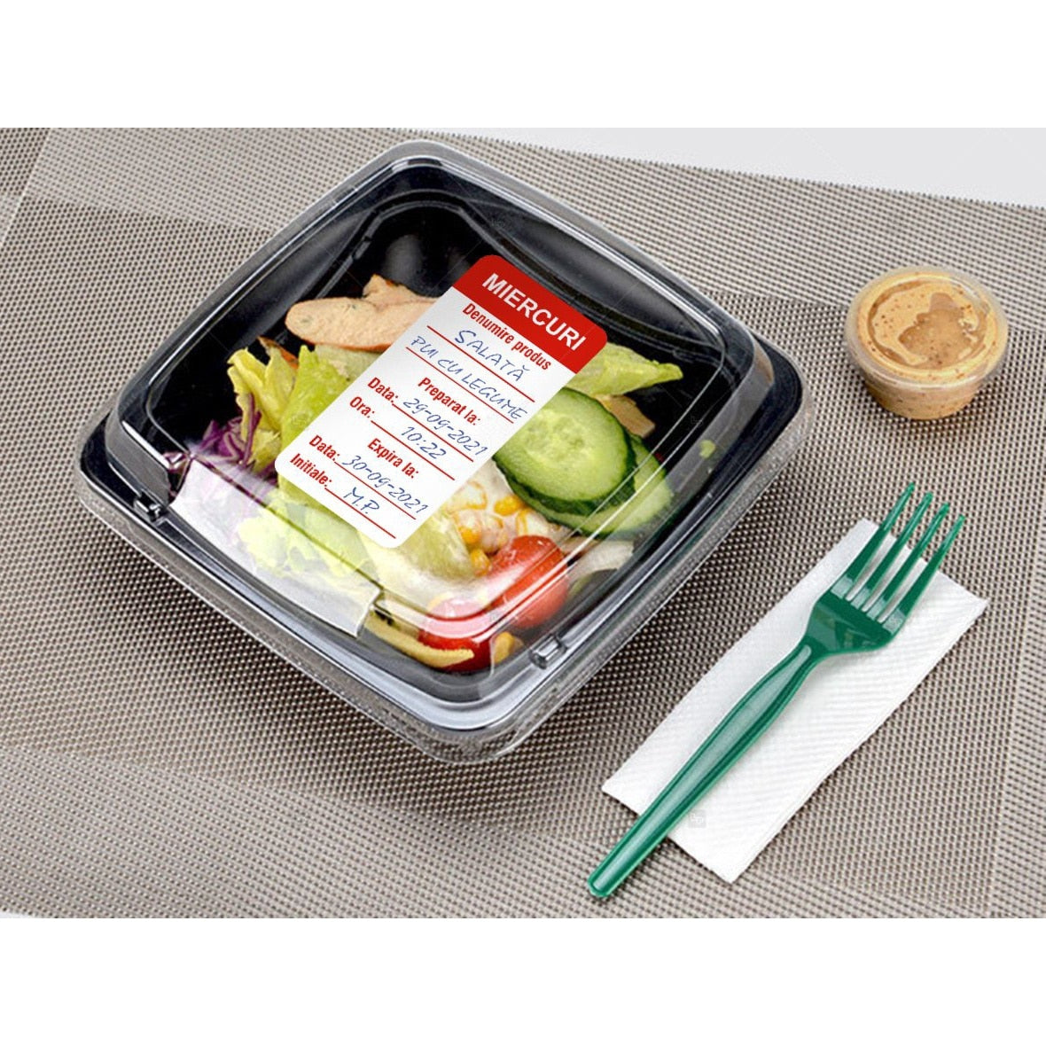 Set 500 Etichete HACCP "MIERCURI" — 3×6cm (removable)