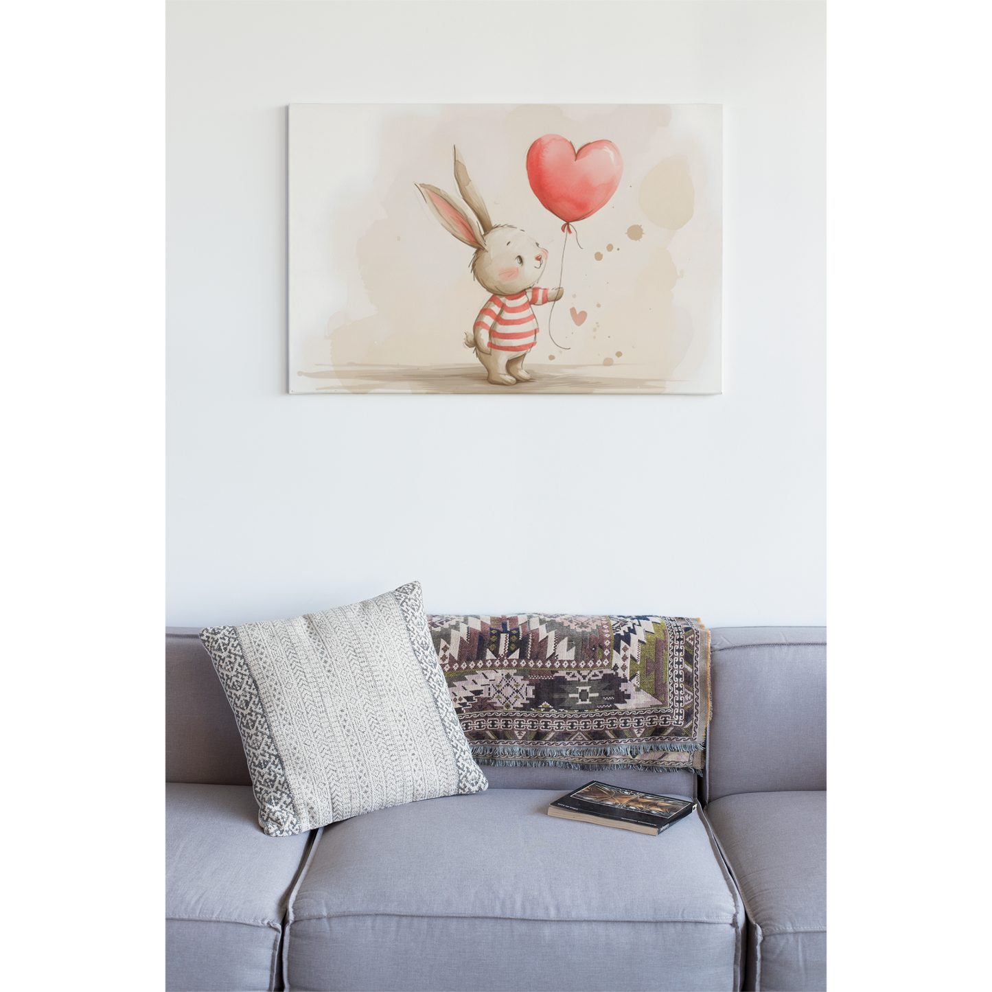 Tablou canvas "Baloon bunny" - 60x40 cm