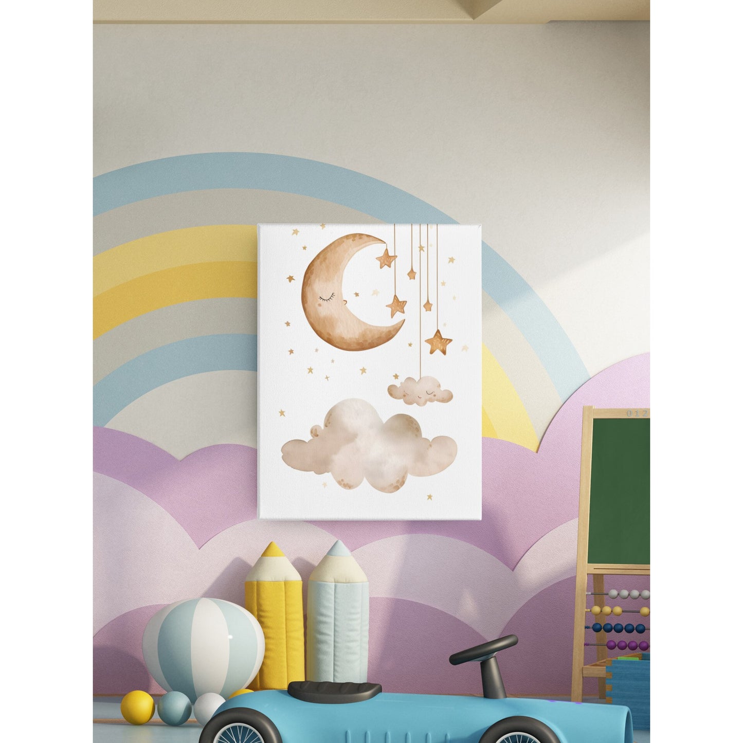 Tablou canvas "Cloudy moon" - 40x60 cm
