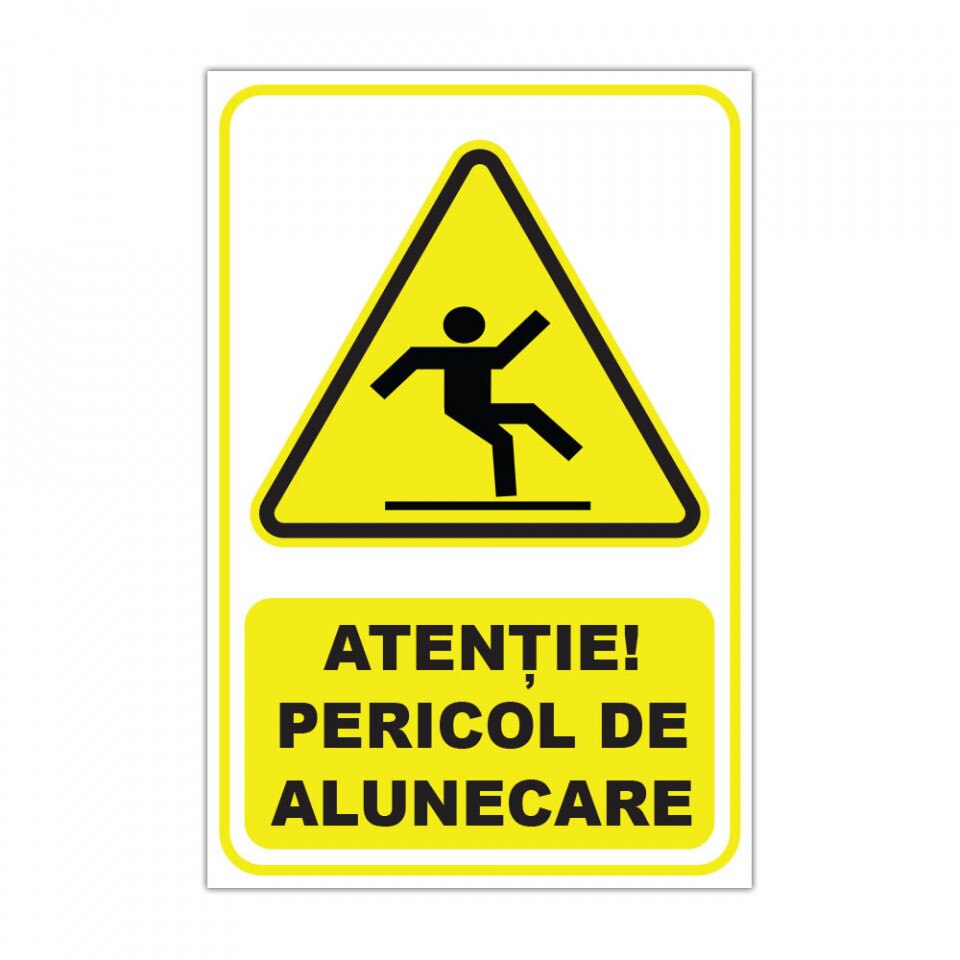 Etichete "Atenție! Pericol de alunecare" — 20×30cm