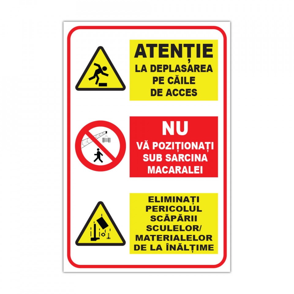 Panou Indicator PVC 4mm "Reguli pe șantier"