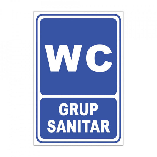 Panou Indicator PVC 4mm "WC grup sanitar"