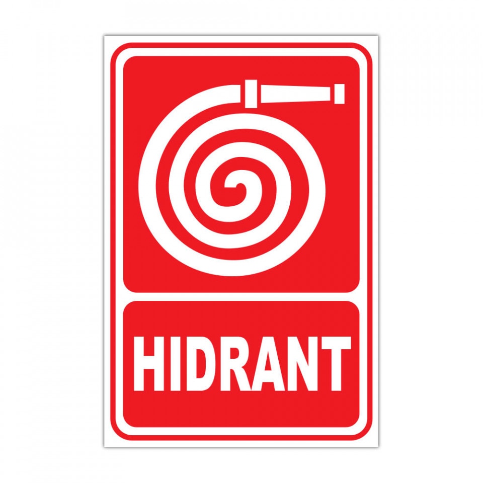 Panou Indicator PVC 4mm "Hidrant" — 20×30cm