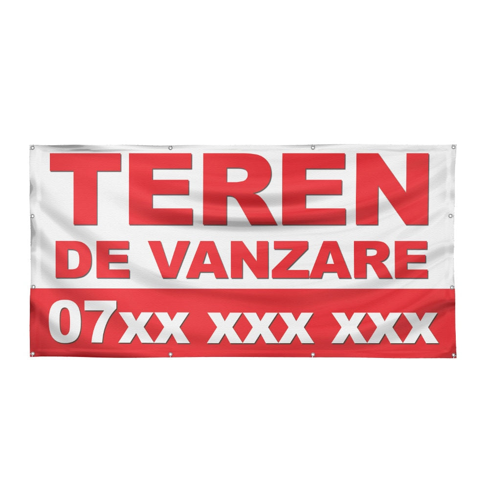 Banner Publicitar "Teren de Vanzare" — 150×75cm