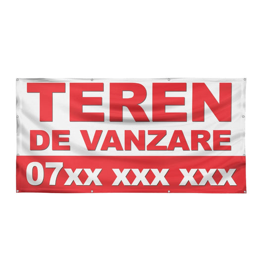 Banner Publicitar "Teren de Vanzare" — 150×75cm