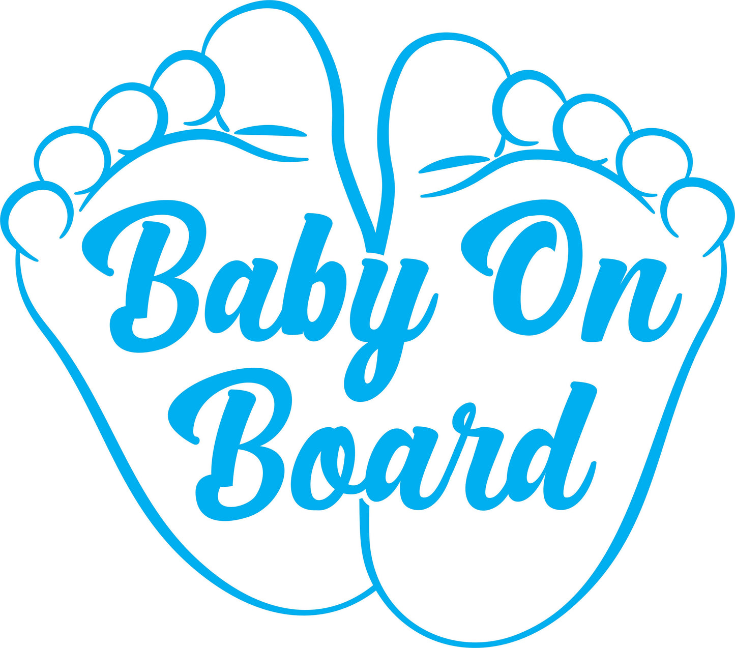 Set 2 Etichete "Baby on board - picioruse" — 10×10cm