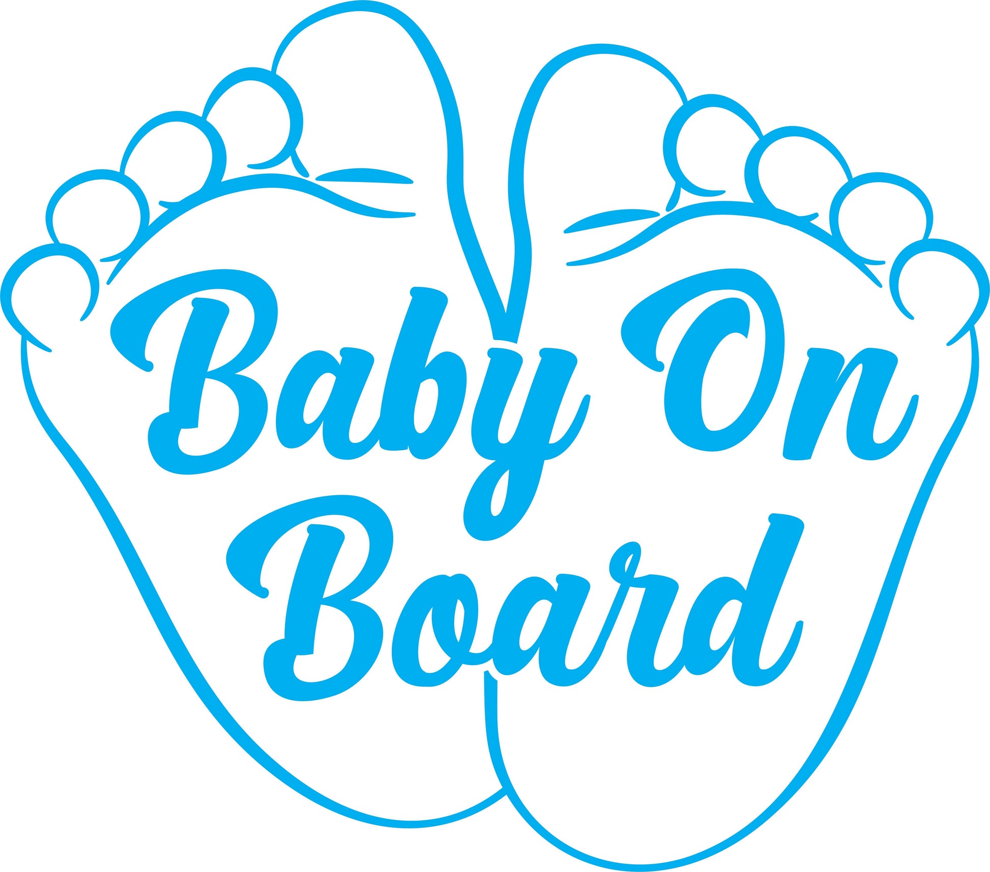 Set 2 Etichete "Baby on board - picioruse" — 10×10cm