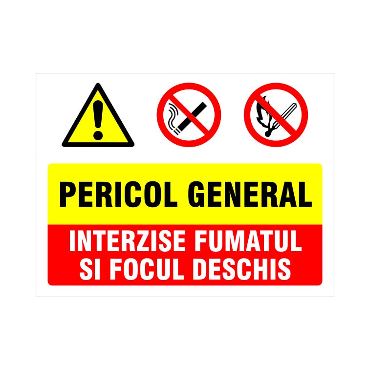 Etichete "interzis fumatul si focul deschis" — 30×20cm