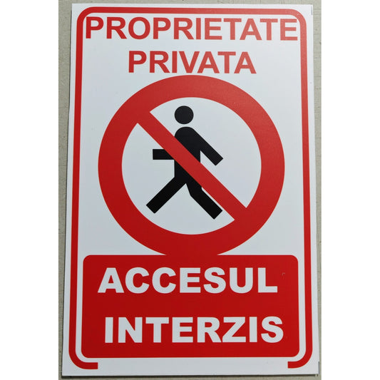 Panou Indicator PVC "Proprietate privata - accesul inte
