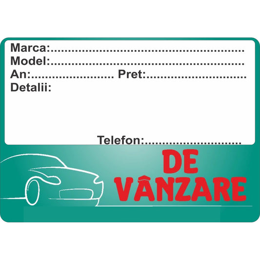 Set 2 Etichete "Vehicul de vanzare"