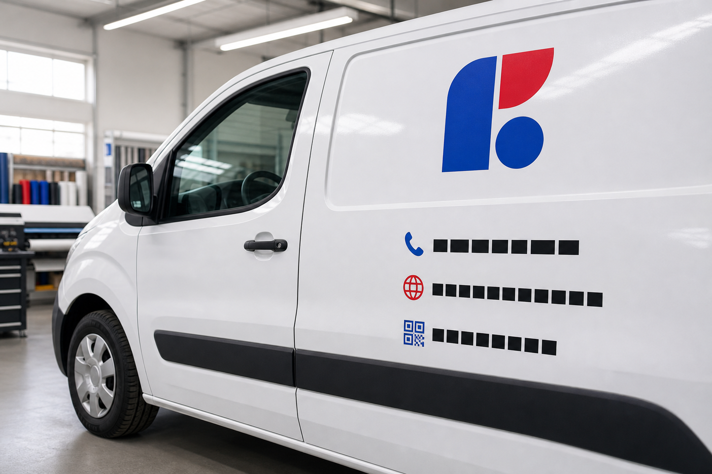 Autocolant auto simplu pe duba de firma