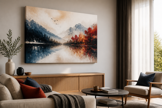 Tablou canvas personalizat in living modern