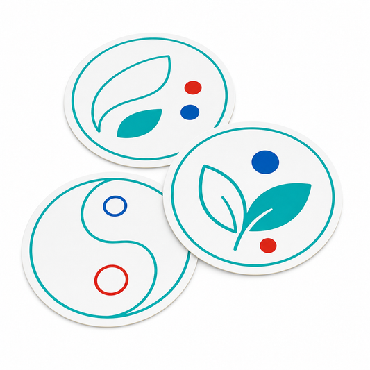 Stickere rotunde personalizate din PVC alb
