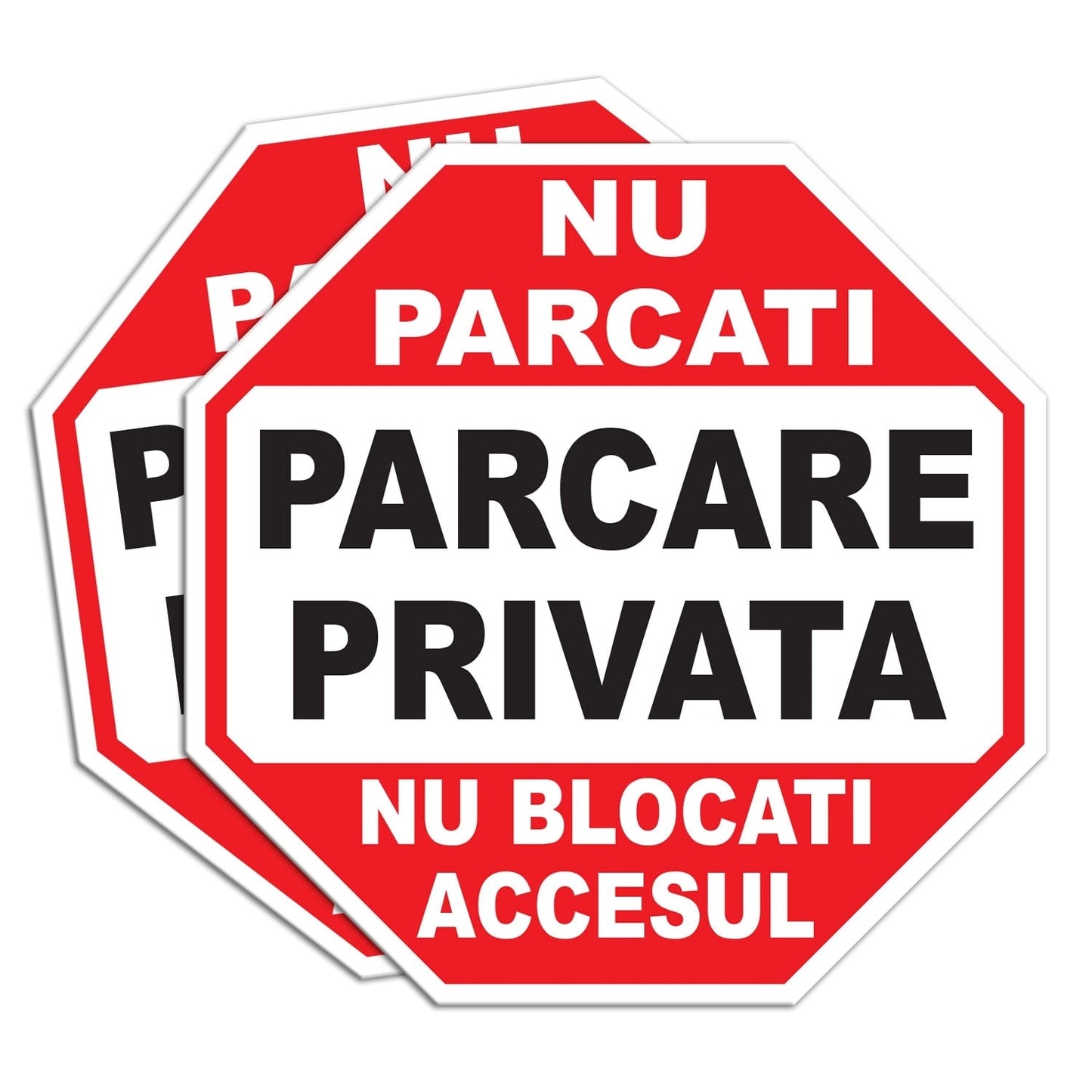 Set 2 indicatoare avertizare Nu Parcati Parcare Privata — 30×30 cm