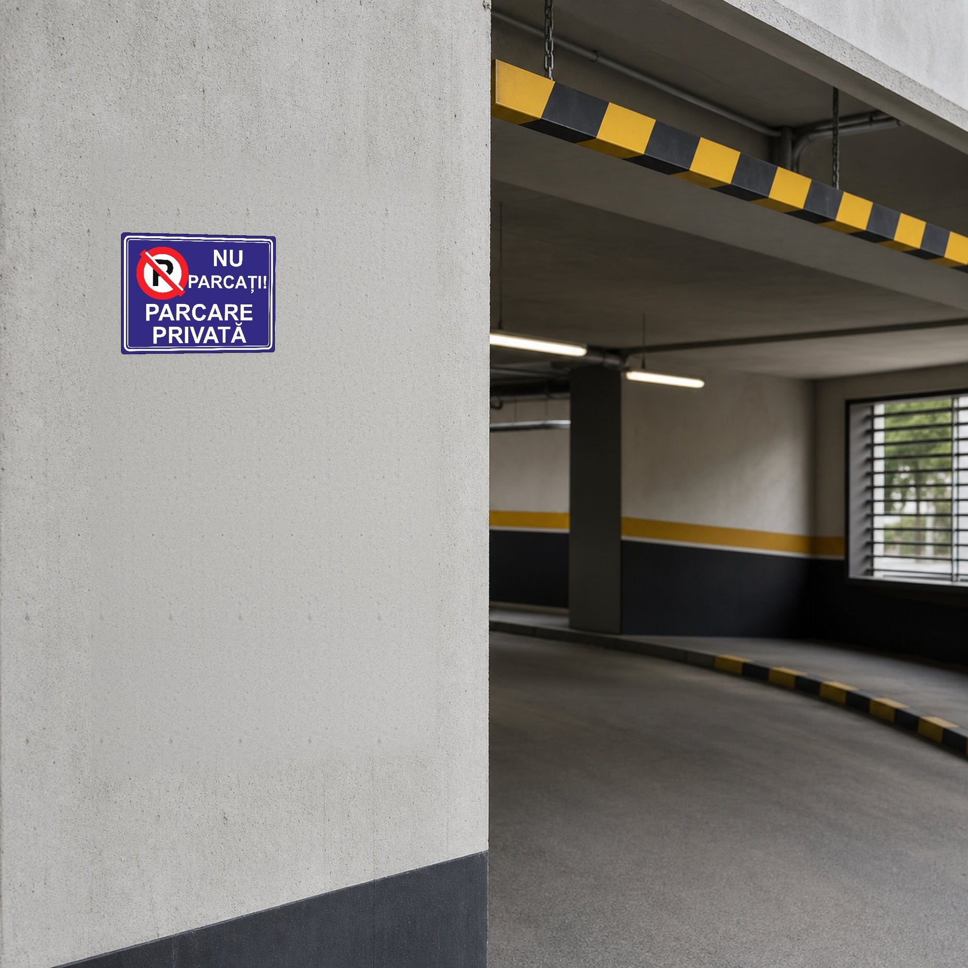 Indicator Nu parcați, Parcare privată, placa PVC rigid 4 mm - 02 mockup parcare 40x30