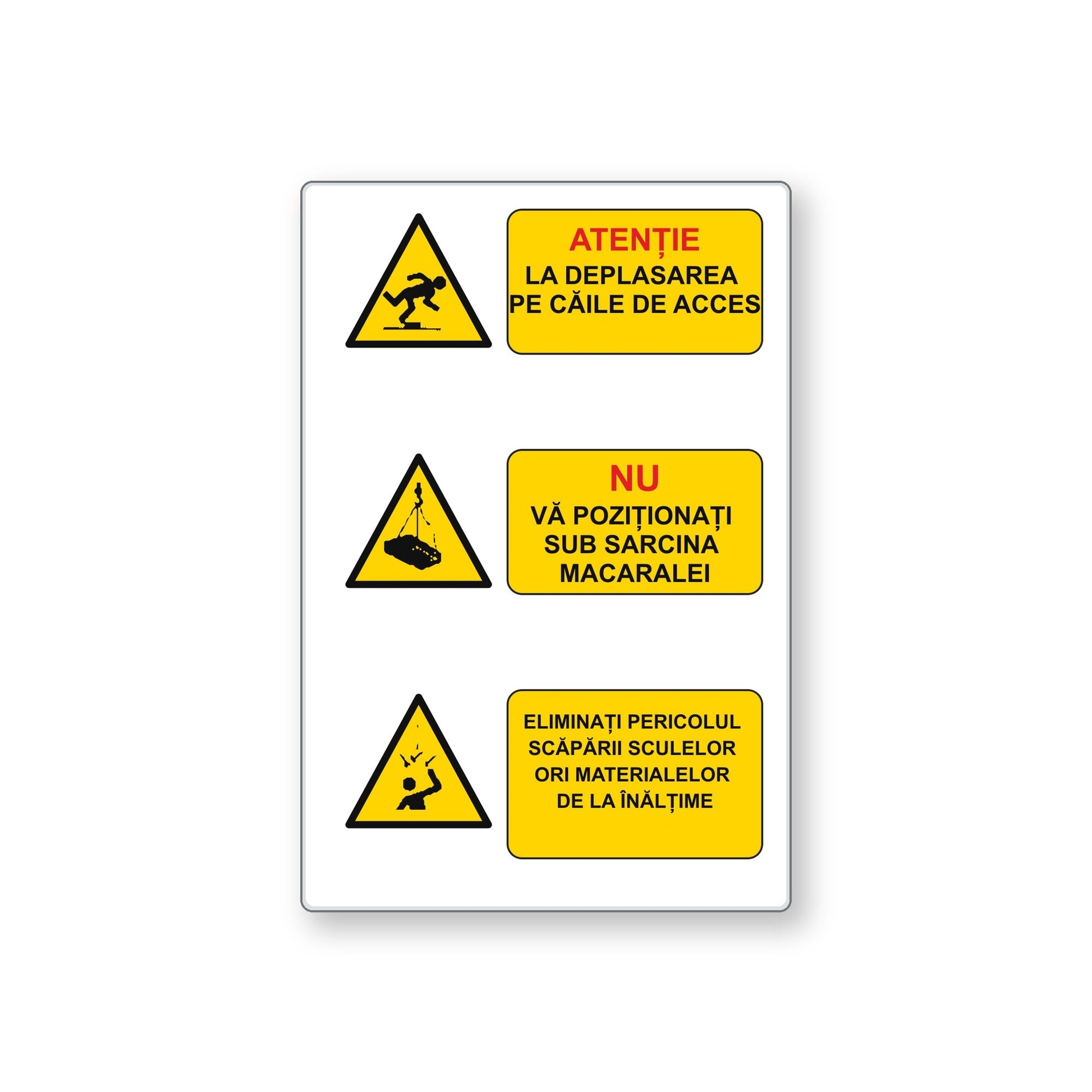 Indicator Reguli de bază pe șantier, placă PVC rigid 4 mm - placa 20x30 01 produs principal