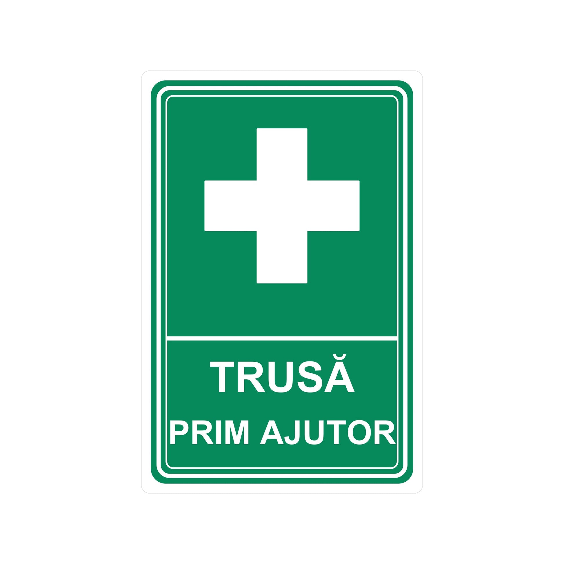 Sticker / Etichetă autocolantă „Trusă de prim ajutor”, PVC impermeabil rezistent UV, 20 x 30 cm, Alb - imagine 1