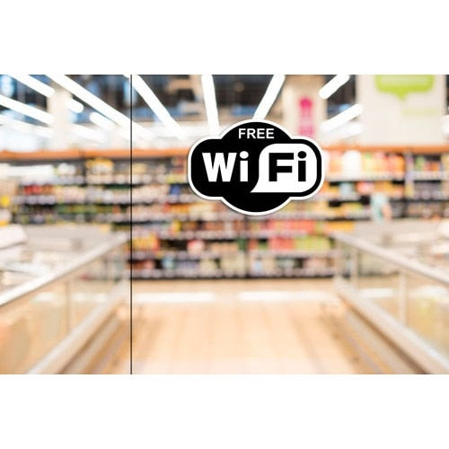 Set 4 Etichete "FREE WIFI" — 10×7cm