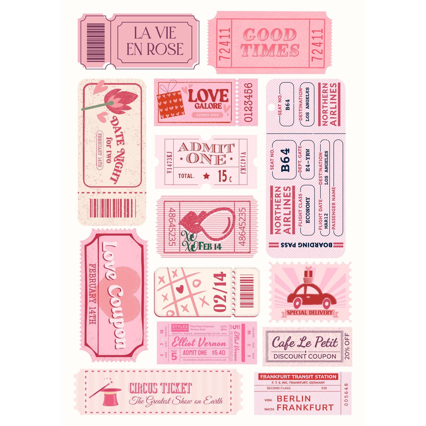 Tablou canvas "Pink ticket" - 40x60 cm