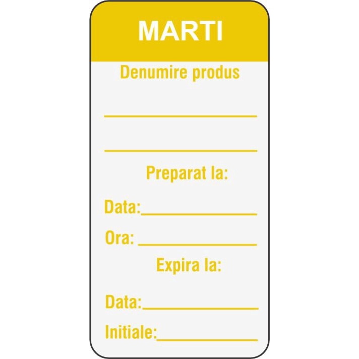 Set 500 Etichete HACCP "MARTI" — 3×6cm (removable)