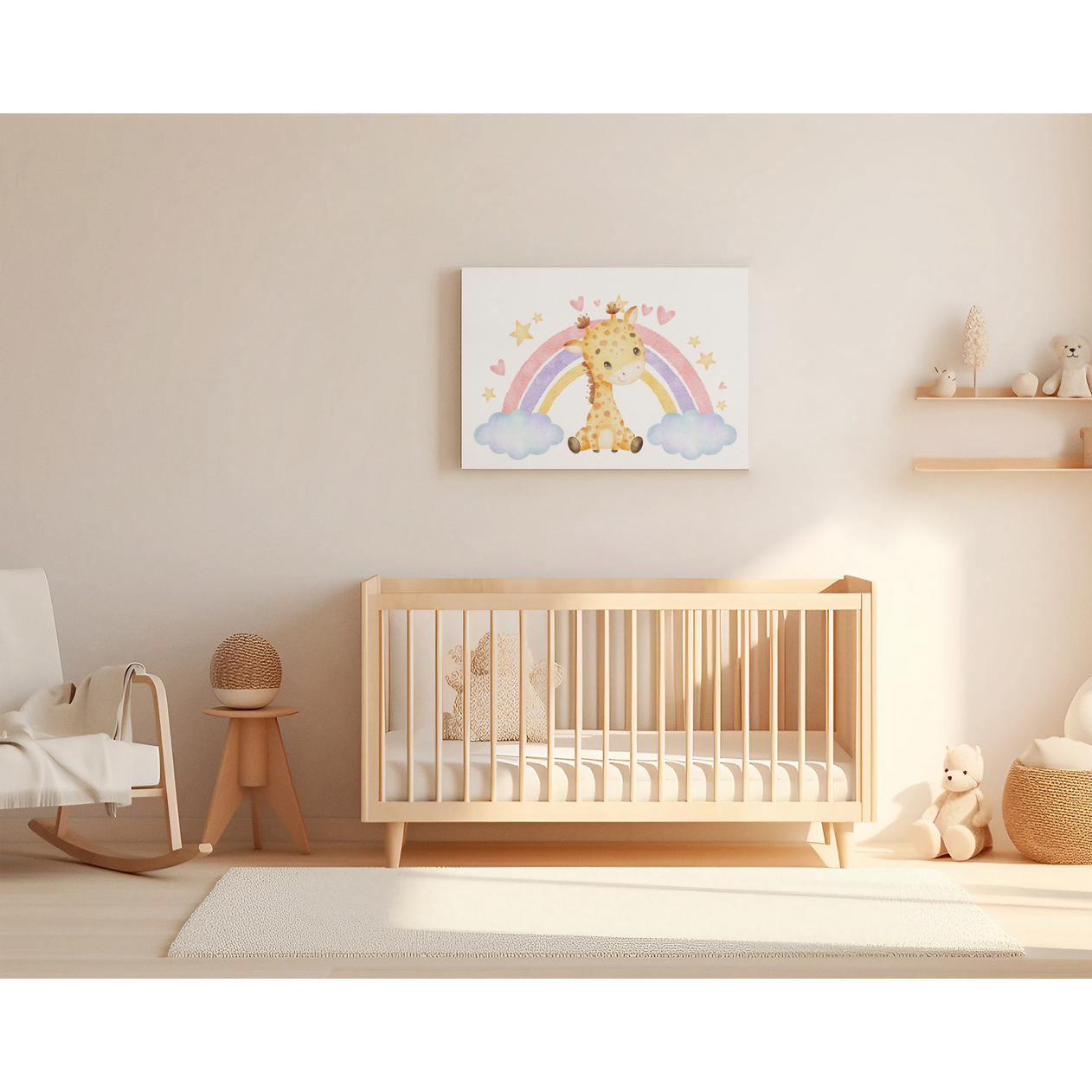 Tablou canvas "Rainbow giraffe" - 60x40 cm