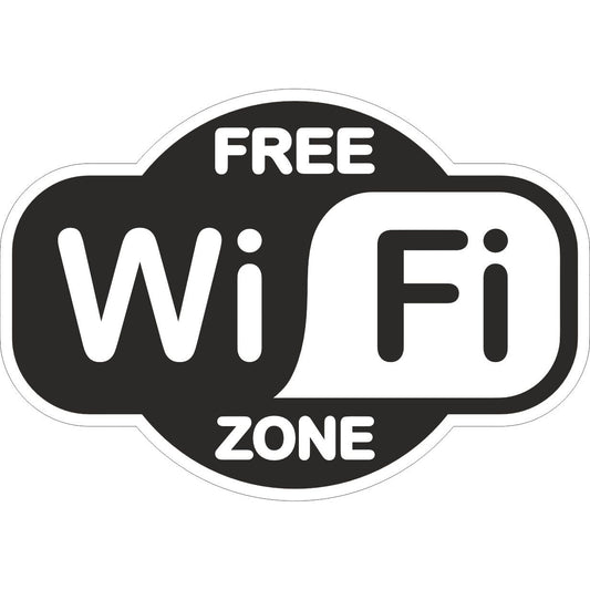 Set 4 Etichete "FREE WIFI" — 10×7cm