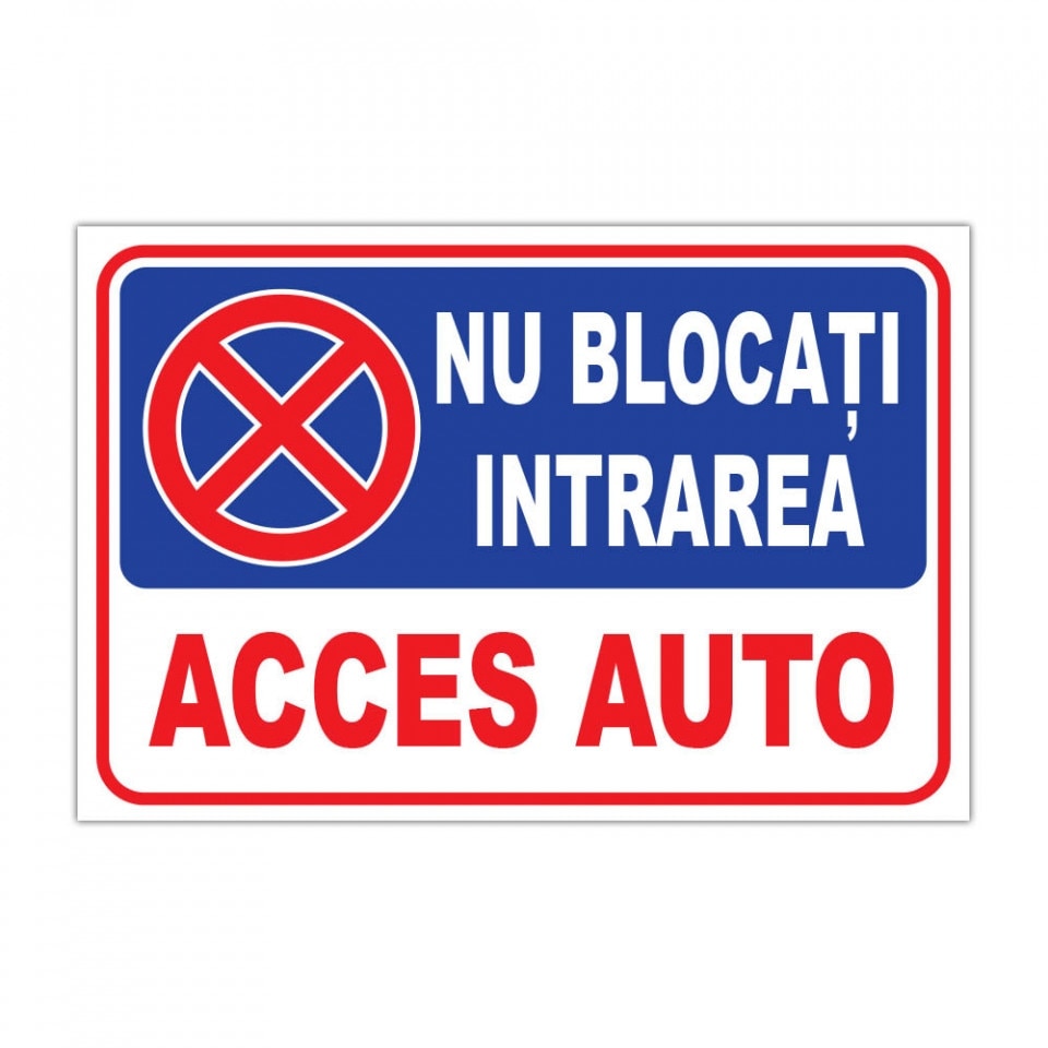 Panou Indicator PVC 4mm "Acces auto"