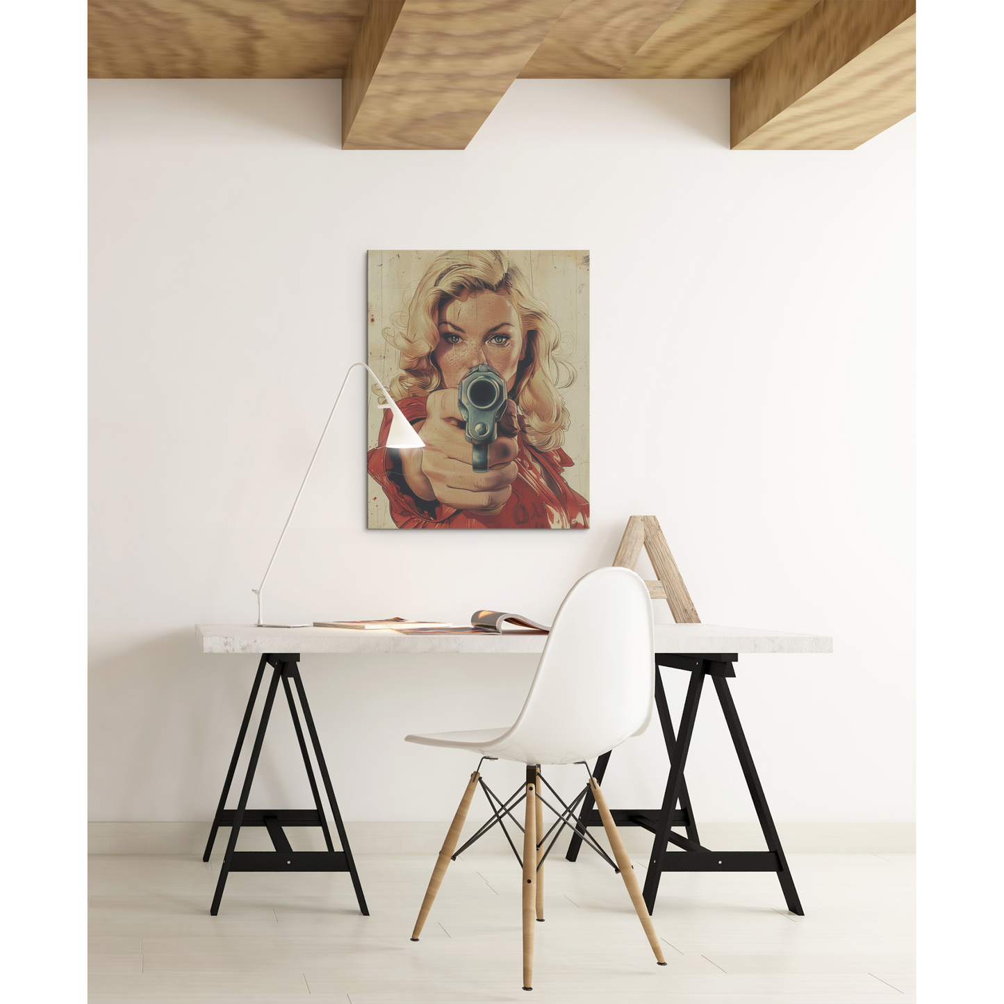 Tablou canvas "Popart gunpoint" - 40x60 cm