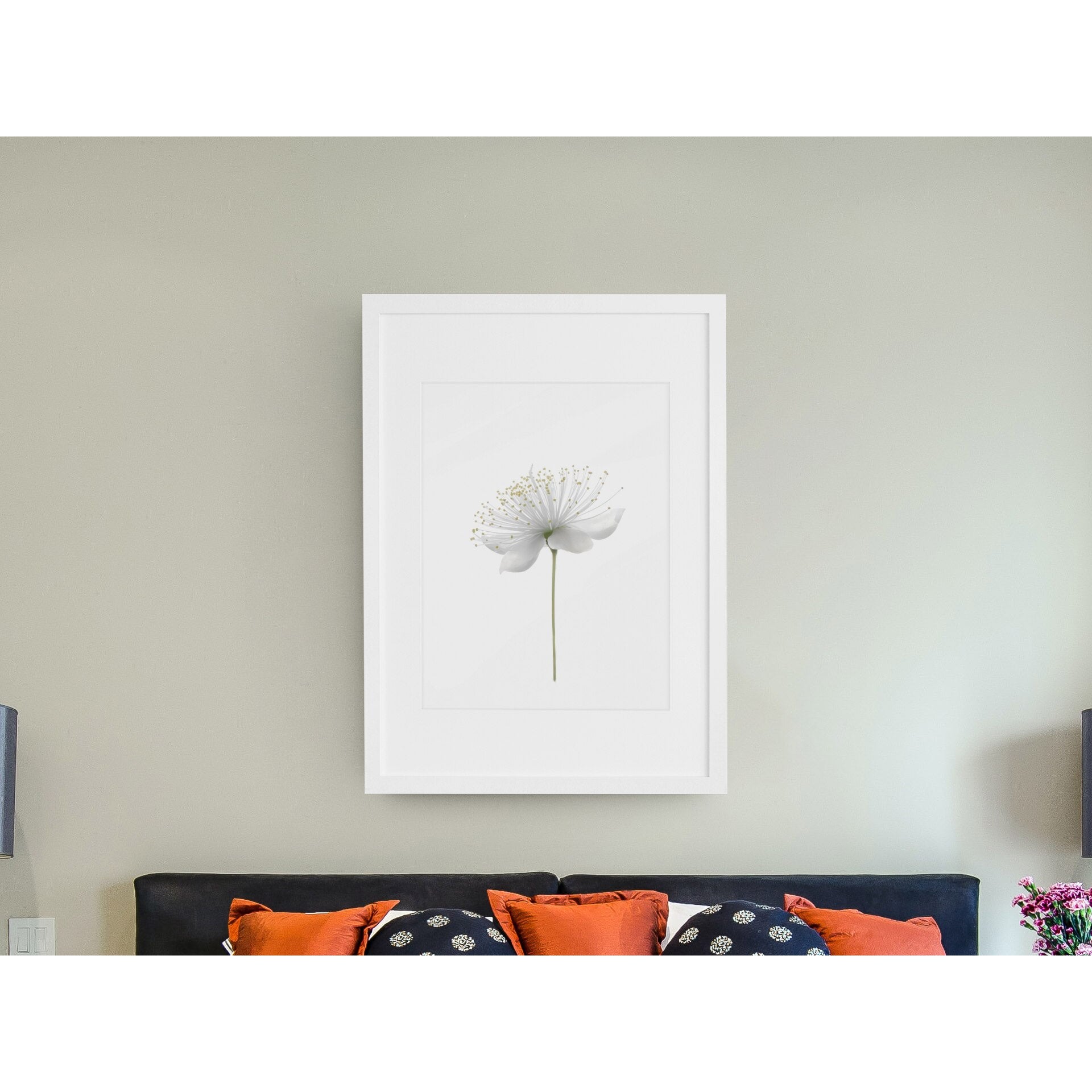 Tablou canvas "White Flower 5" - 40x60 cm
