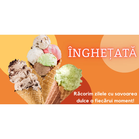 Banner Publicitar "Inghetata - racorim zilele" — 150×75cm