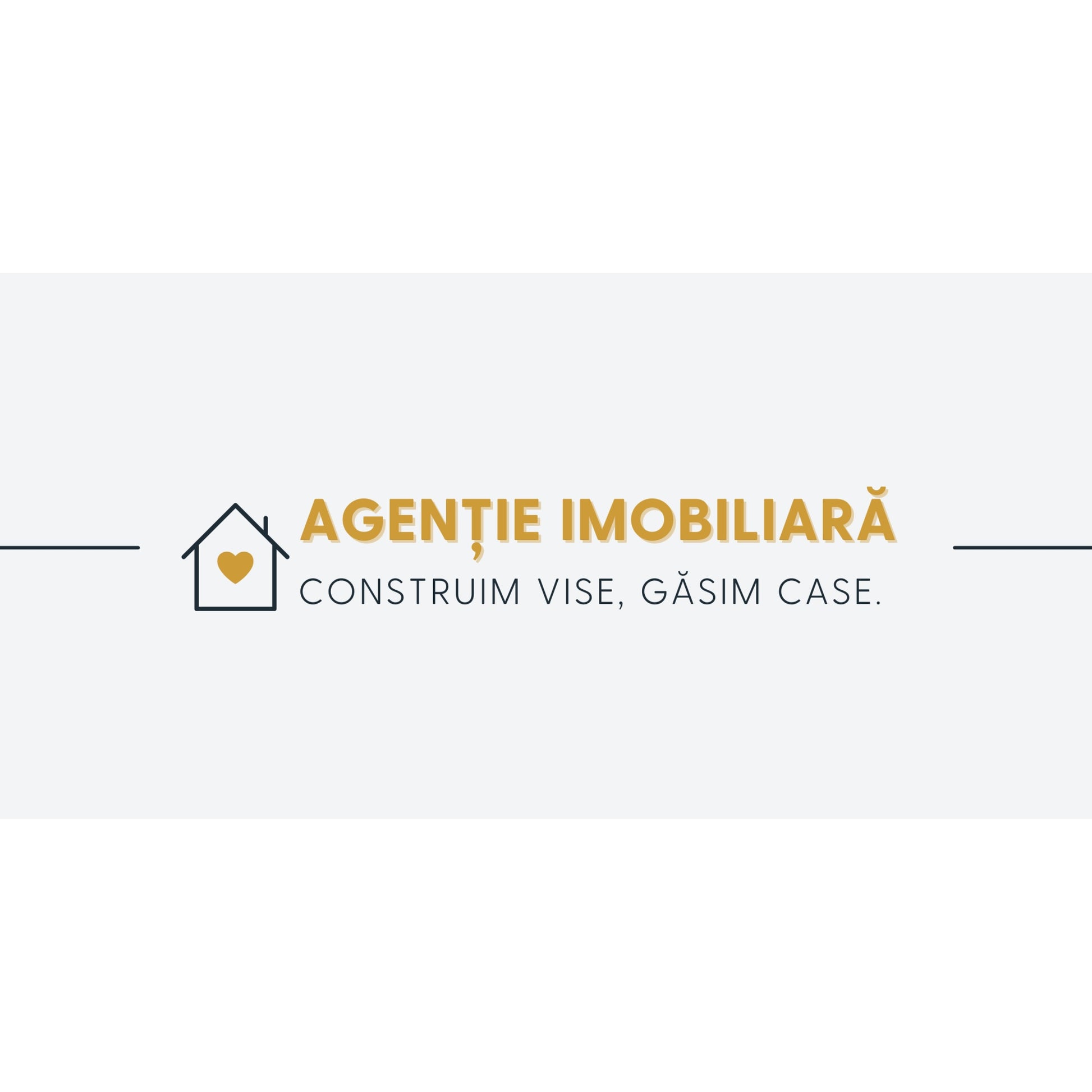 Banner Publicitar "Agentie imobiliara - Construim vise, gasim case." — 150×75cm