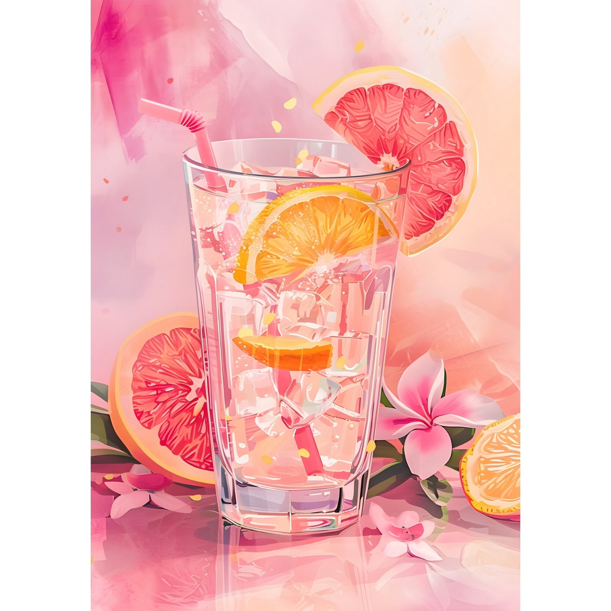 Tablou canvas "Pink Drink" - 40x60 cm