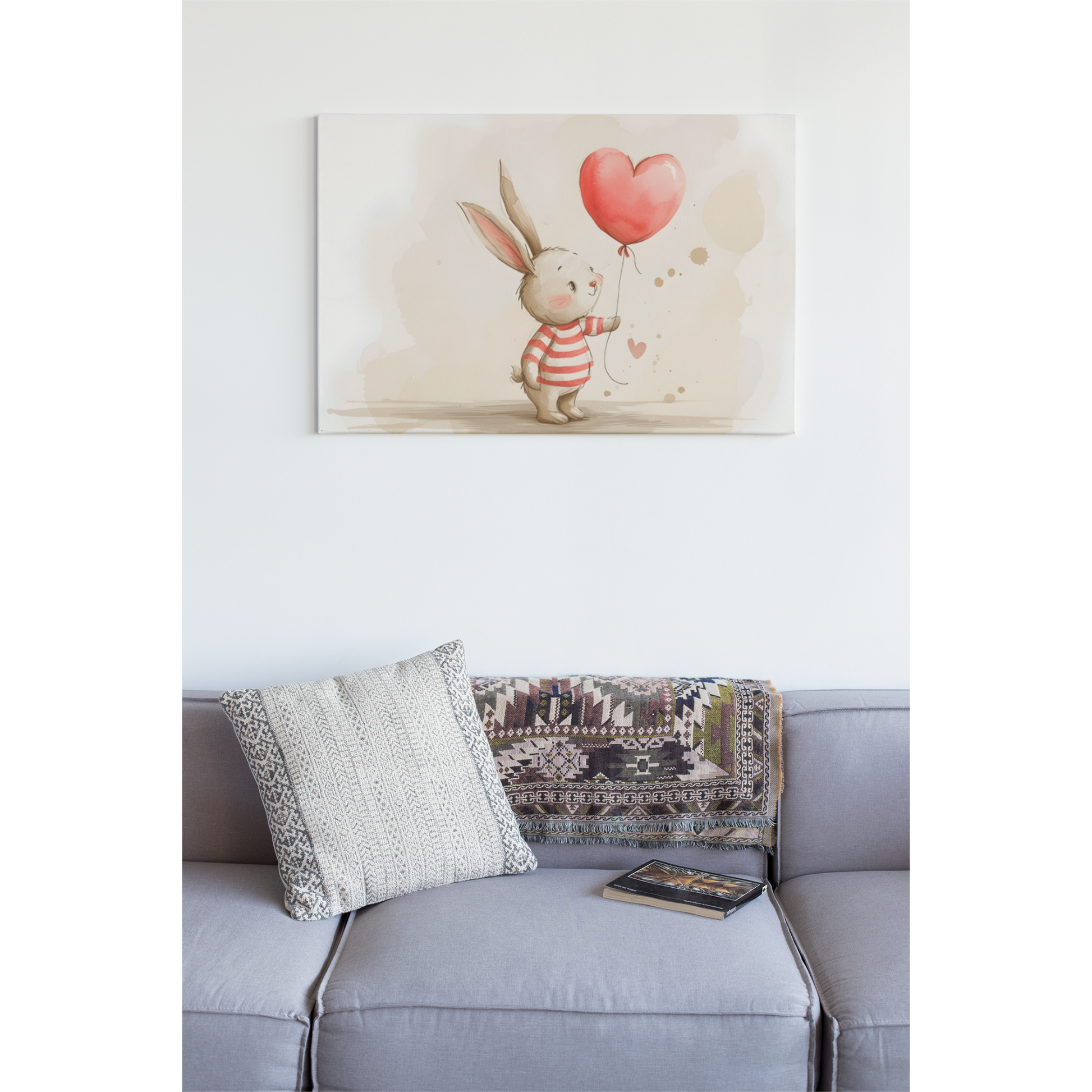 Tablou canvas "Baloon bunny" - 60x40 cm
