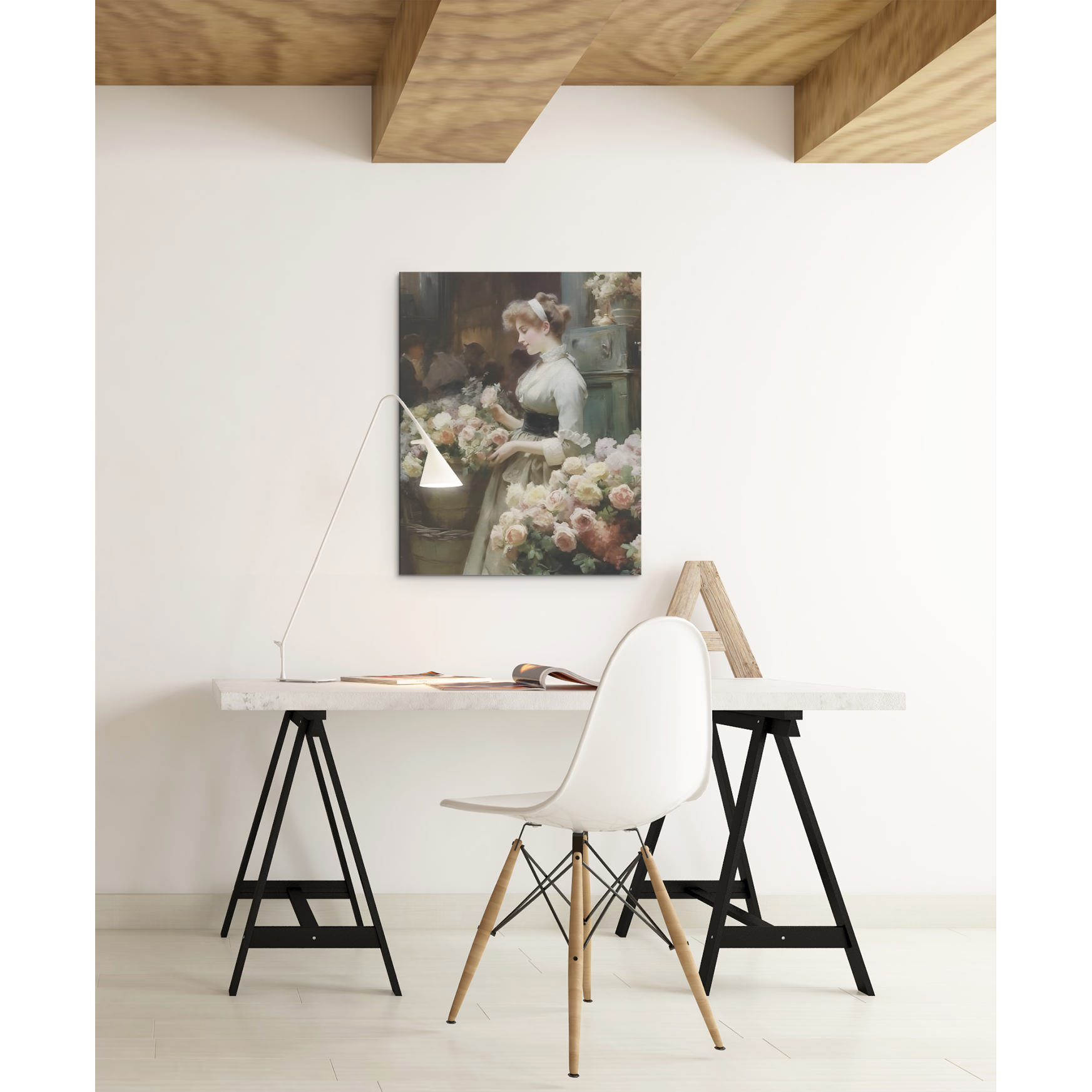 Tablou canvas "Flower Lady" - 40x60 cm