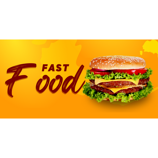 Banner Publicitar "FastFood Burger" — 150×75cm