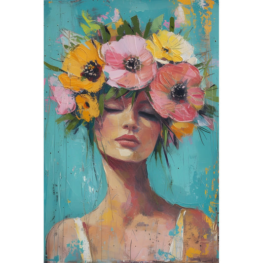 Tablou canvas "Flower Girl" - 40x60 cm