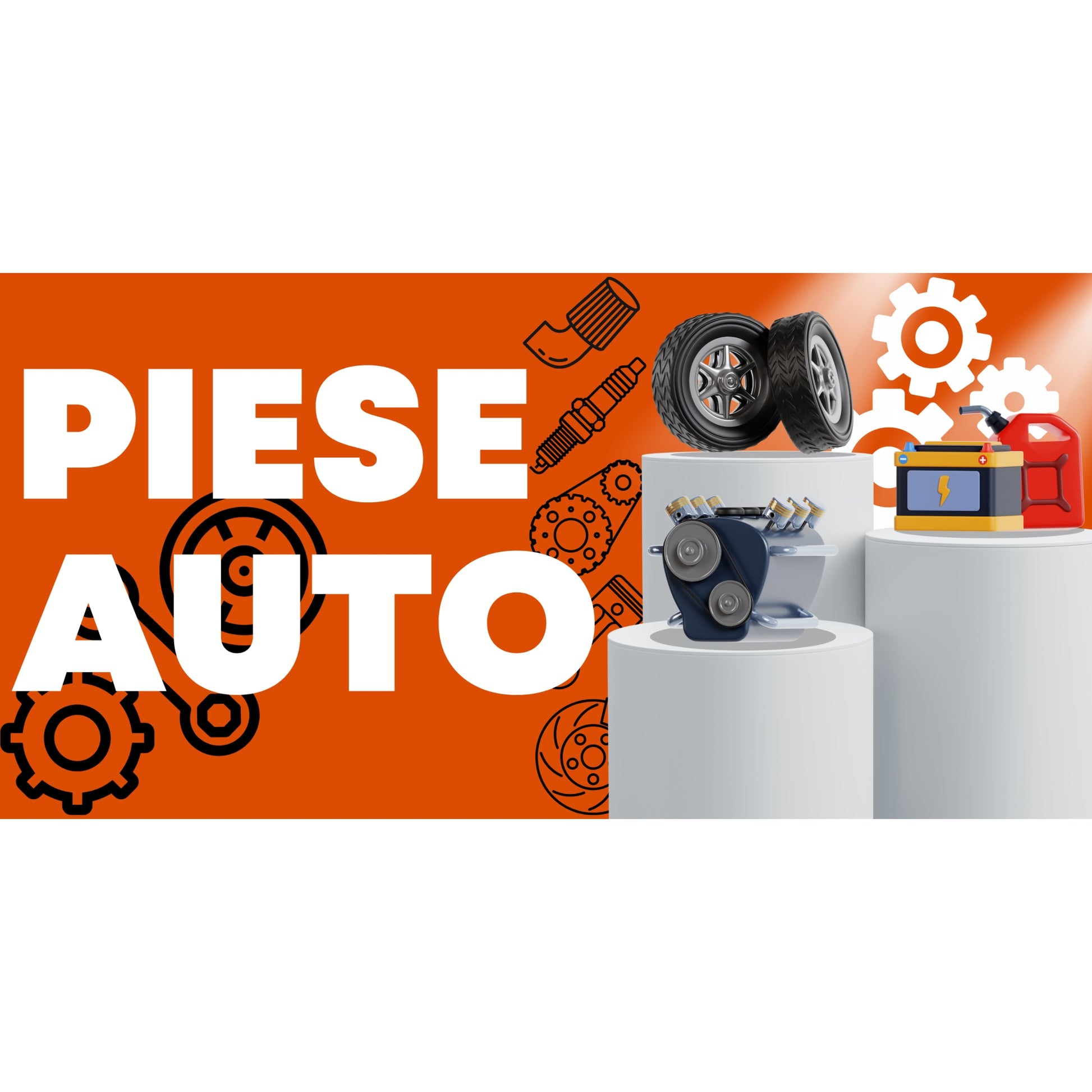 Banner Publicitar "Piese auto" — 150×75cm