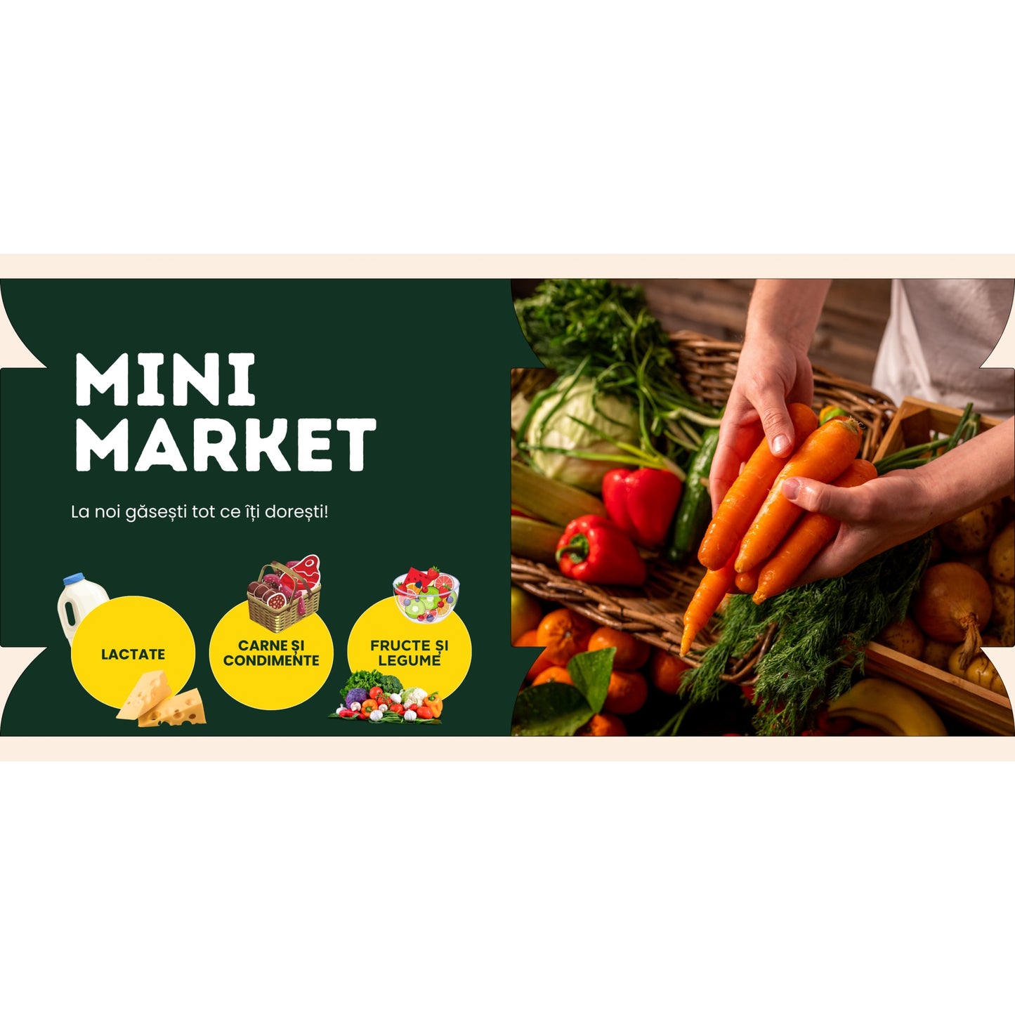 Banner Publicitar "MINI MARKET" — 150×75cm
