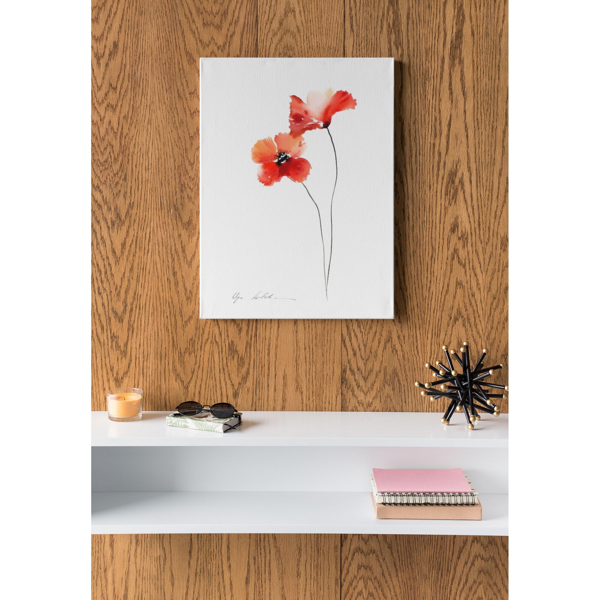 Tablou canvas "REDFLOWER 8" - 90x120 cm