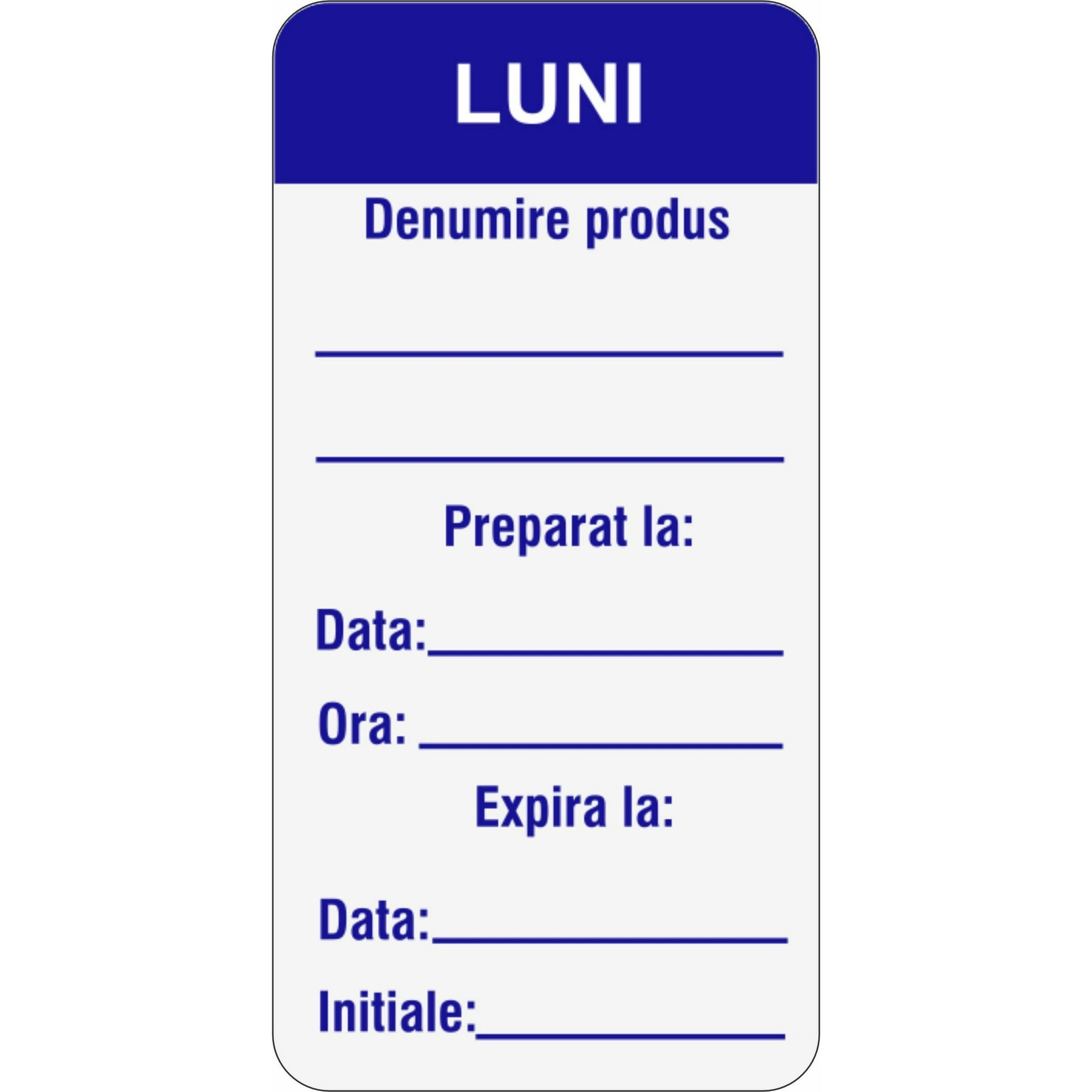 Set 500 Etichete HACCP "LUNI" — 3×6cm (removable)