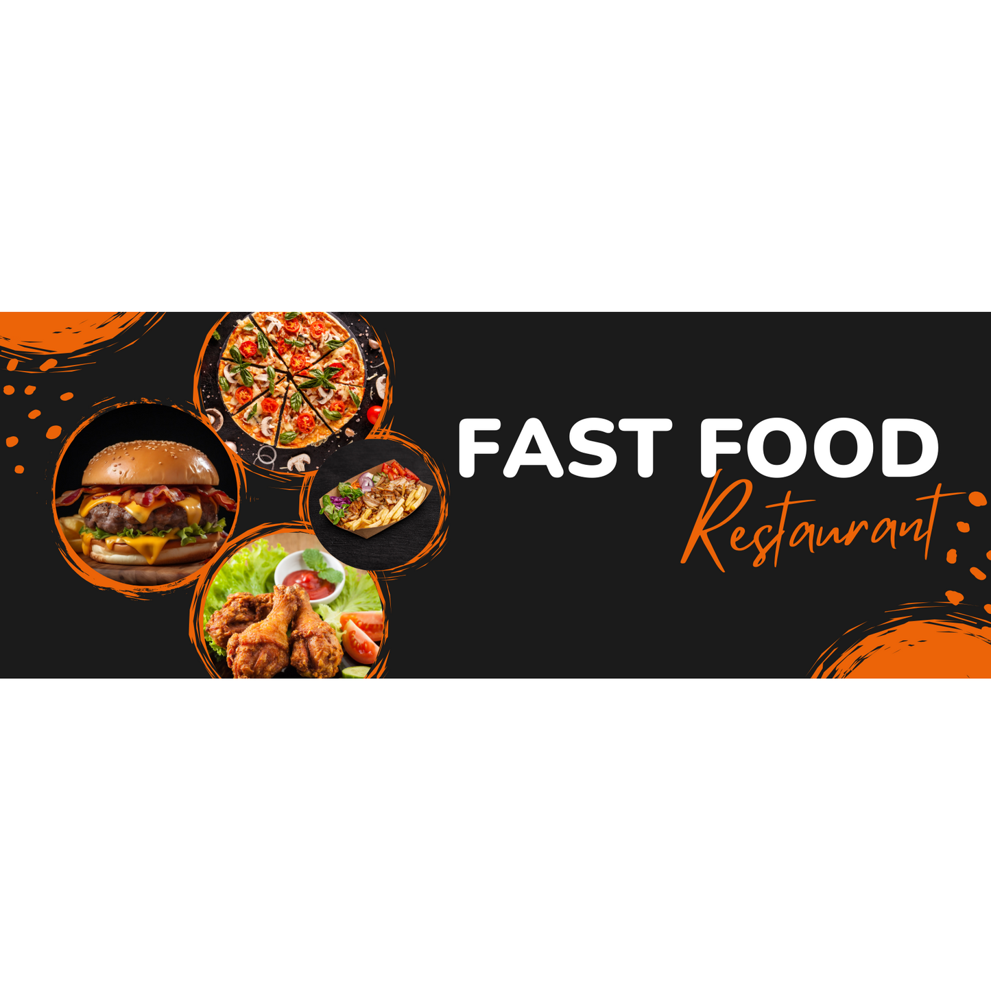 Banner Publicitar "FastFood Restaurant" — 150×75cm