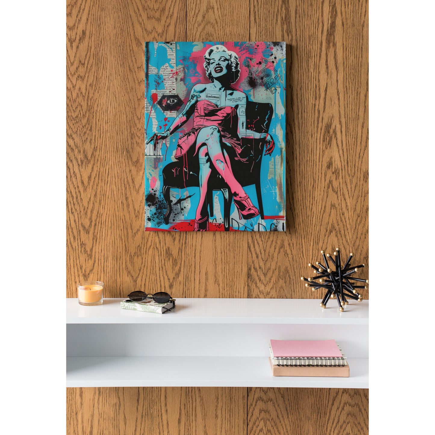 Tablou canvas "Popart graffiti blonde" - 40x60 cm