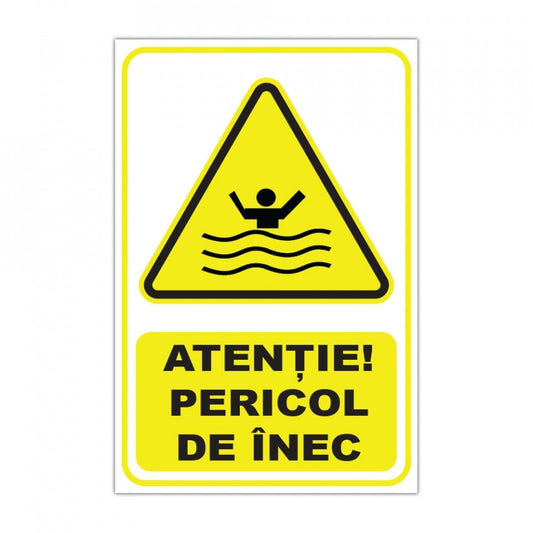 Etichete "Atenție! Pericol de inec" — 20×30cm