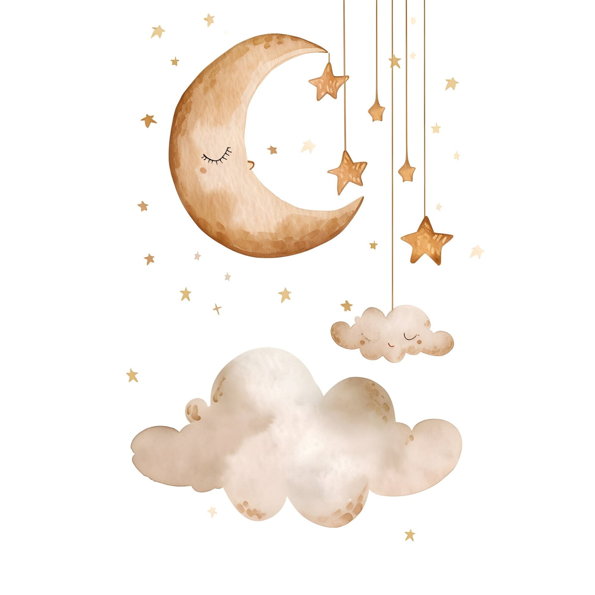 Tablou canvas "Cloudy moon" - 40x60 cm