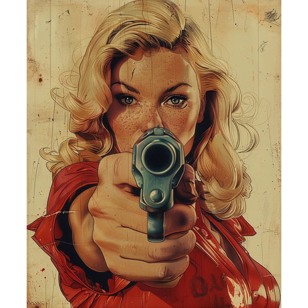 Tablou canvas "Popart gunpoint" - 40x60 cm