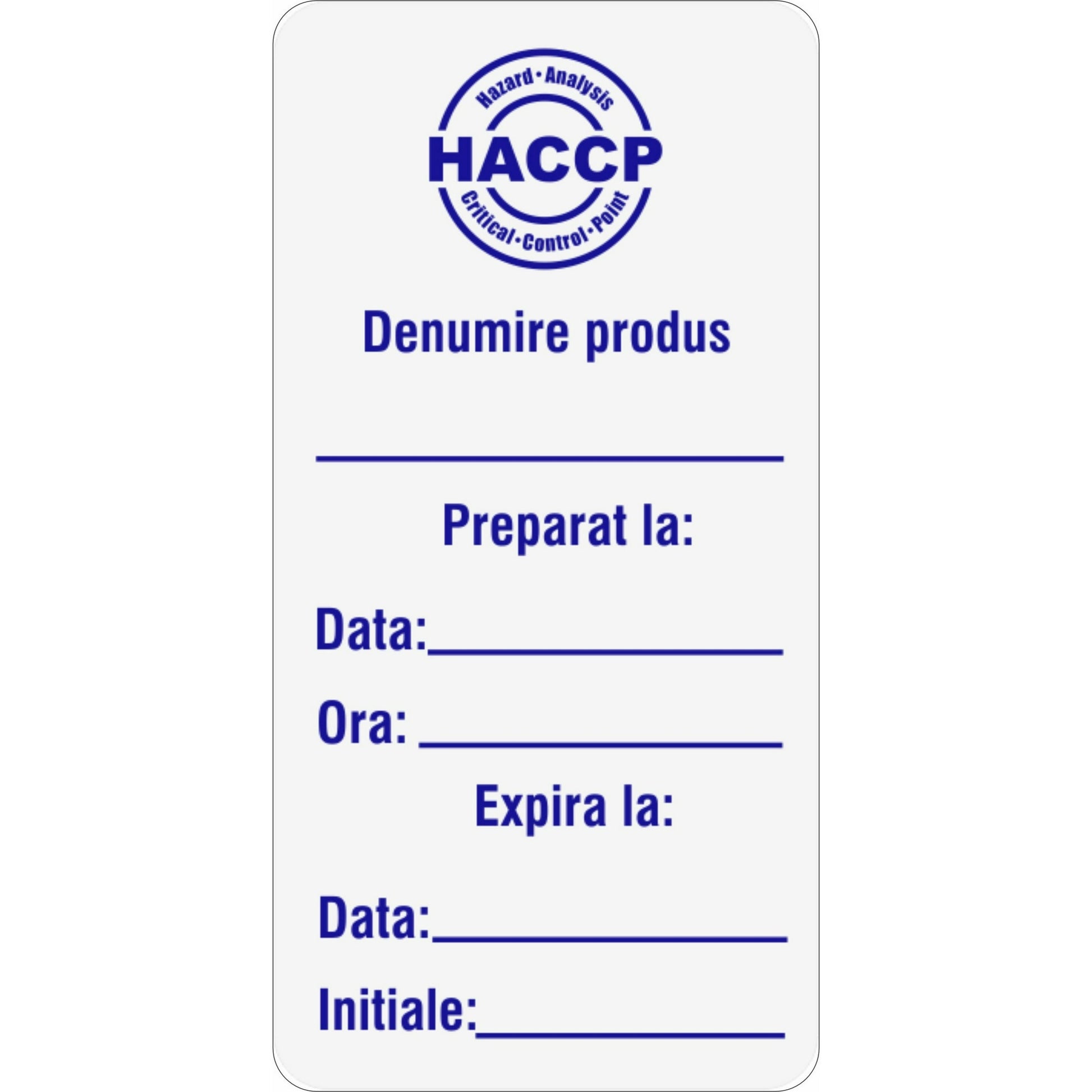 Set 500 Etichete HACCP "Restaurante si Industria Alimentara" — 3×6cm (removable)
