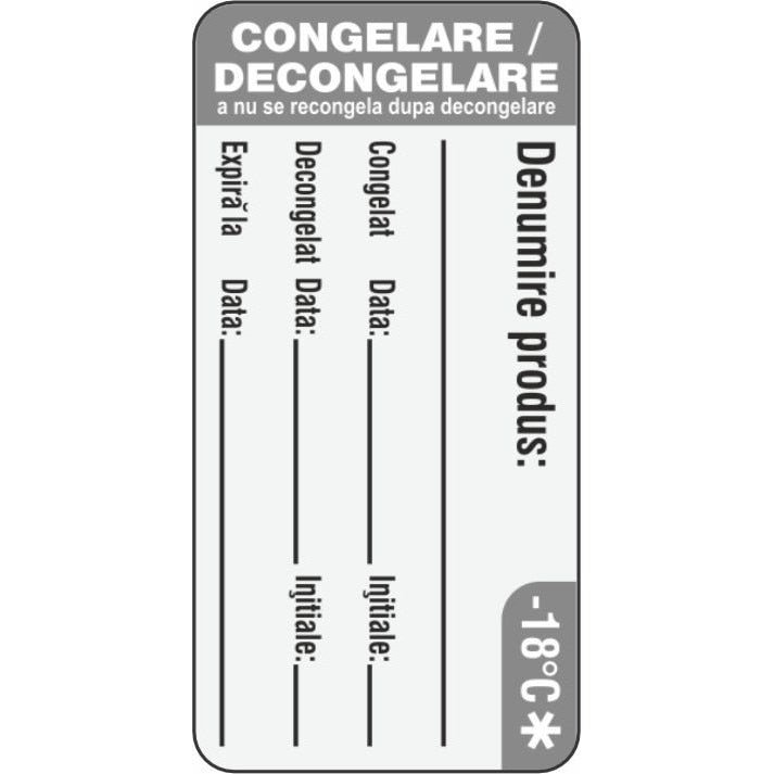 Set 500 Etichete HACCP "Produse congelate" — 3×6cm (removable)