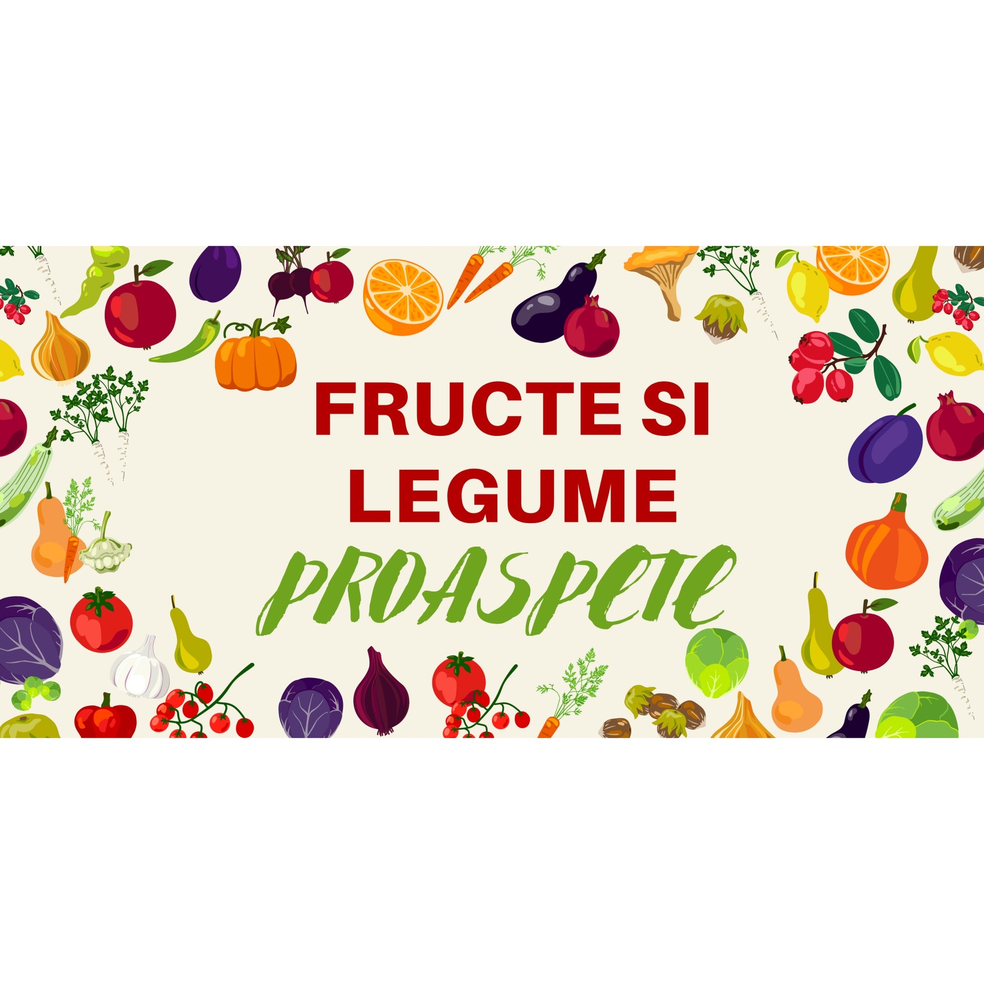 Banner Publicitar "Fructe si legume proaspete" — 150×75cm